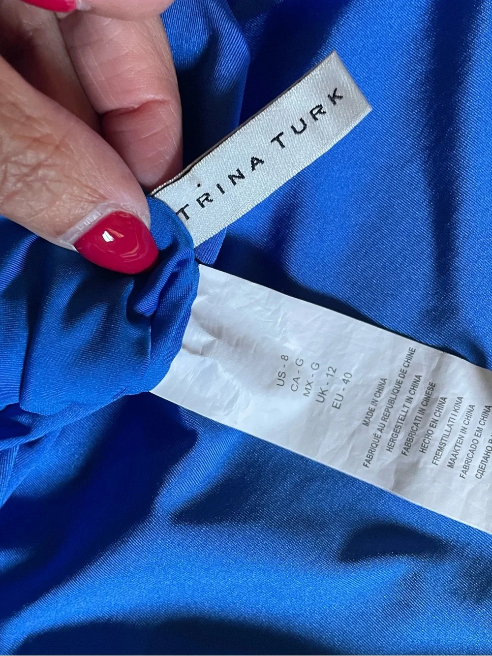 Trina Turk Women’s Ruffle Bright Blue One-Piece Swimsuit - Size 8 - Picture 3 of 8